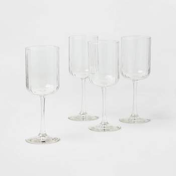 Le'raze Set Of 8 Heavy Base Drinking Glasses - 4 Highball Cooler Glasses  (18oz), And 4 Stemless Dof Rocks Wine Glasses (12oz). : Target