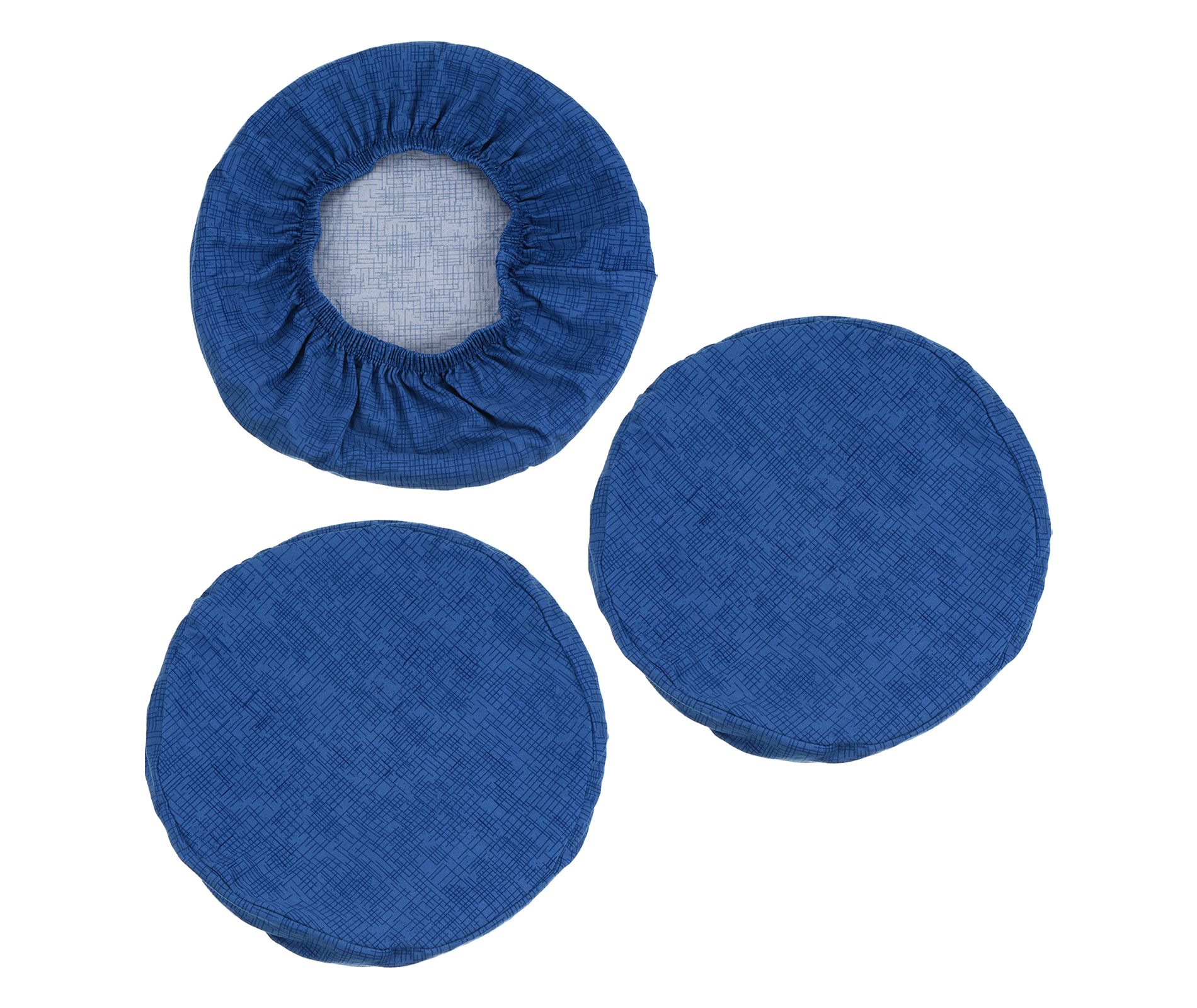 Unique Bargains Round Washable Elastic Bar Stool Cover for Dia 12"-14" Chairs 3 Pcs Dark Blue