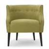 Fabric Upholstered Modern Club Chair with Button-Tufted Back, Tonal Piping and Birch Wood Legs for Living Room - 2 of 4