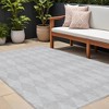 Pewter And Silver Geometric Washable Indoor Outdoor Area Rug - 2 of 4