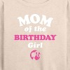 Women's - Barbie - Mom of The Birthday Girl Lightweight French Terry Wide Neck Long Sleeve Shirt - 2 of 4