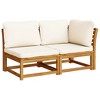 vidaXL Garden Lounge Set Cream White, Natural Wood - 4 of 4