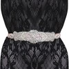 INSPIRE CHIC Women XW54 Rhinestone Bead Decor Satin Ribbon Wedding Belt - 4 of 4