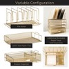 Blu Monaco Gold Desk Organizer - Includes Detachable File Organizer, Stackable Paper Tray & Drawer, Office Supplies for Desk - 2 of 4