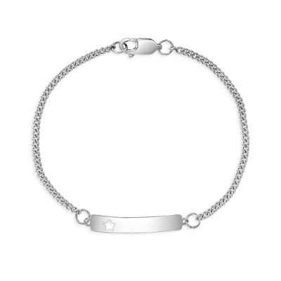 Girls' Star Cutout Tag ID Bracelet Sterling Silver - In Season Jewelry