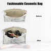 Unique Bargains Makeup Bag Cosmetic Travel Bag Make Up Brush Organizer Bag Marble Makeup Storage Toiletry Bag for Women 9"x3"x6" 1 Pcs - 2 of 4