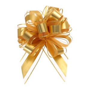 Unique Bargains Large Pull Bow Metallic Gift Wrapping Ribbon for Wedding 12 Pcs - 1 of 4