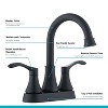 LunaLulink 2 Handles Bathroom Sink Faucet, Matte Black 3 Hole Centerset RV Bathroom Faucets - 3 of 4