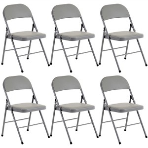 Sevobal Outdoor Portable Chairs 6PCS Foldable Soft Cushion Chair Set with PVC Seat for Living Room and Reception, Gray, 15.75"*17.72"*30.71" - 1 of 4