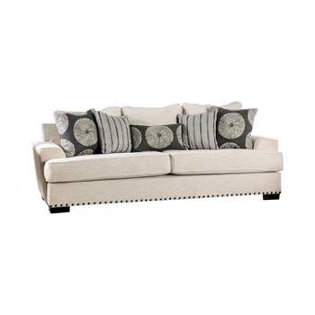 Iselda T Cushion Sofa Ivory - Furniture Of America