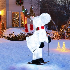 Costway 44” Animated Christmas Reindeer with 12 Colorful Lights & 98 Cold White LEDs - 1 of 4