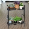 Costway Heavy Duty 2 Tier Metal Flower Pot Rack Plant Display Stand Shelf Holder Decor - 3 of 4