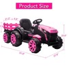 12V Kids Ride On Tractor with Trailer, Battery Powered Electric Vehicles Toy with 35W Dual Motors - 4 of 4