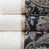 Vynxaria Black and Gold Jacquard Cotton Towel 6 Piece Set - 4 of 4