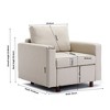 Multi-Functional Ottoman Breathable Linen Fabric Recliner Chair Sofa Modern Convertible Chair Modular Foam Play Couch - 4 of 4
