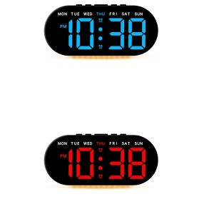 REGALWOVEN 2 Pcs Digital Plastic Corded Electric Adjustable Accurate Alarm Clock 7.1 x 3.1 x 1.2 inch - 1 of 4