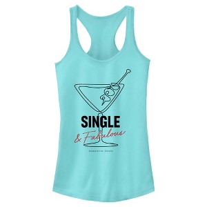 Junior's Women Sex and the City Carrie Single and Fabulous Racerback Tank Top - 1 of 4