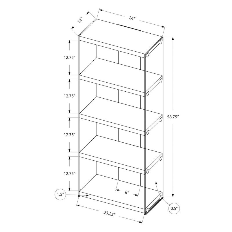 Hollow Core/Tempered Glass Bookcase - EveryRoom, 5 of 7