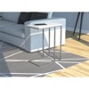 Safdie & Co. 19"L C-Shape Silver Metal Legs Accent Table in White - 2 of 3