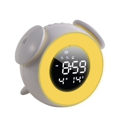Insten 5" Digital LED Clock with 7 Color Switch Light, Touch Control, Snooze, Dual Alarms White