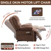 PAGED Modern Recliner Chair, Heating Massage Chair with Cup Holder, Side Pocket and USB Port, Chenille Accent Chair for Bedroom, Living Room - 4 of 4