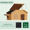 Gulches PawHut 2-story Cat House Outdoor, Weatherproof Wooden Cat Enclosure for Feral Cats, Natural - 3 of 4