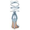 Allegra K Women's Opened Toe Clear Strap Stiletto Heel Lace Up Sandals - 3 of 4