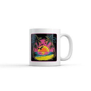 Crazy Dog Neon Shore Mug Funny Awesome Vacation Graphic Novelty Coffee Cup-11oz - 1 of 4