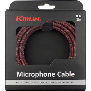 Kirlin XLR Male To XLR Female Microphone Cable - Black And Red Woven Jacket - 1 of 2
