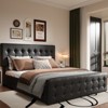 Full/ Queen/ King Size Bed Frame, Upholstered Bed Frame With And 4 Storage Drawers,Button Tufted Design,Wooden Slats Support, No Box Springs Needed - 2 of 4