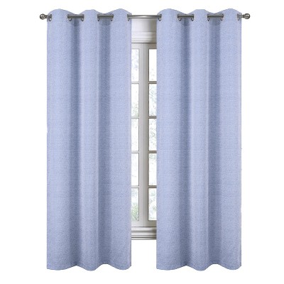 RT Designers Collection Lava Jacquard Grommet Curtain Panel Pair 36" x 84" Blue