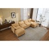 Hyleory Corduroy U-Shaped Sectional Sofa, 4-Seater Couch with 2 Movable Ottomans, Modular Living Room Furniture - 3 of 4