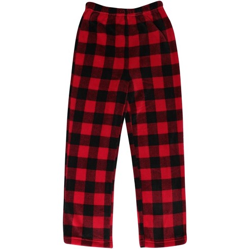 Just Love Plush Pajama Pants for Girls - Buffalo Plaid Fleece PJs  45501-REDBLK-NEW-6X