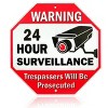 Signs Authority Reflective Warning 24 Hour Surveillance No Trespassing ...