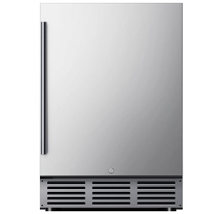Simzlife 5 cu. ft./180 Cans Mini Beverage Refrigerator, Undercounter Portable Fridge with Removable Shelves & LED Light, Stainless Steel, Silver - 1 of 4