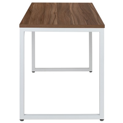 Tiverton 51" Walnut and White Industrial Modern Office Desk
