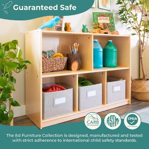 Guidecraft EdQ 2-Shelf 5-Compartment Storage 30": Kids' Wooden Shelving for Books and Toys - Classroom Educational Furniture - 1 of 4