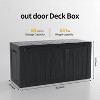 OBOKATA 80 Gallon lockable waterproof outdoor storage box, suitable for seating terrace furniture or storing tools, swimming pool accessories,Black - 2 of 4