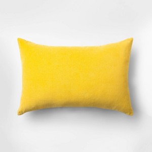 Velvet Lumbar Throw Pillow Yellow - Room Essentials