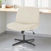 MAYEERTY Chair Armless Criss Cross Office Chair Vanity Chair for Bedroom Office Beige - 3 of 4