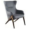 Fabric Upholstered Wingback Accent Chair with Curved Armrests, High-Back and Brushed Bronze Legs - 2 of 4