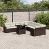 vidaXL 11 Piece Patio Sofa Set with Cushions Brown and Cream Poly Rattan - 2 of 4