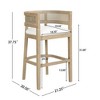 Christopher Knight Home Set of 2 Alaia Contemporary Rubberwood Upholstered with Curved Rattan Back Counter Height Barstools Natural - 3 of 4