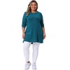 Agnes Orinda Women's Plus Size Crew Neck Long Sleeve Ribbed Knit Casual Loose Pullover Sweater with Pocket - 3 of 4