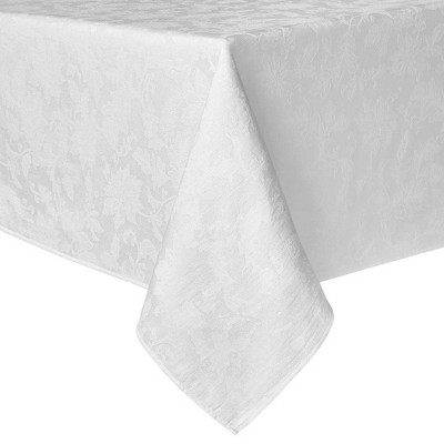 84" x 60" Cotton Holiday Damask Tablecloth White - Town & County Living