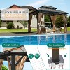 Hardtop Gazebo, Polycarbonate Roof Outdoor Canopy, Aluminum Frame Pavilion, with Netting and Sunshade Curtains, for Backyard, Patio, Lawns, Parties - 4 of 4