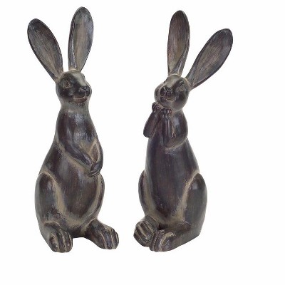 Melrose Long Ear Rabbit Statue (Set of 2)