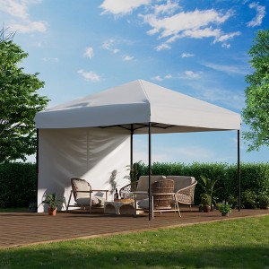 ODK 10x10 Pop Up Canopy, Easy Up Canopy with One-Button Push Setup, 3 Height Adjustable Beach Tent, Portable Outdoor Sun Shade with Roller Bag - 1 of 4