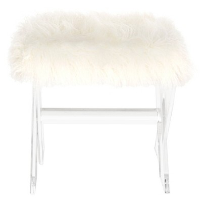 Keely Sheepskin X Bench Clear - Safavieh