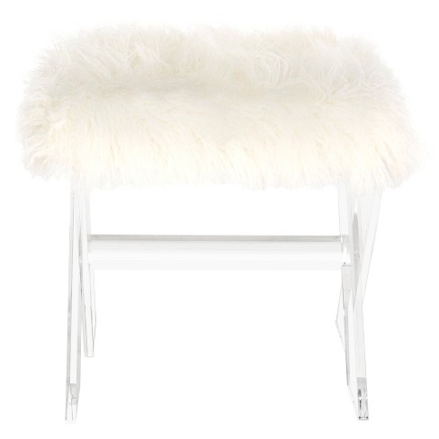 Keely Sheepskin X Bench Clear Safavieh Target